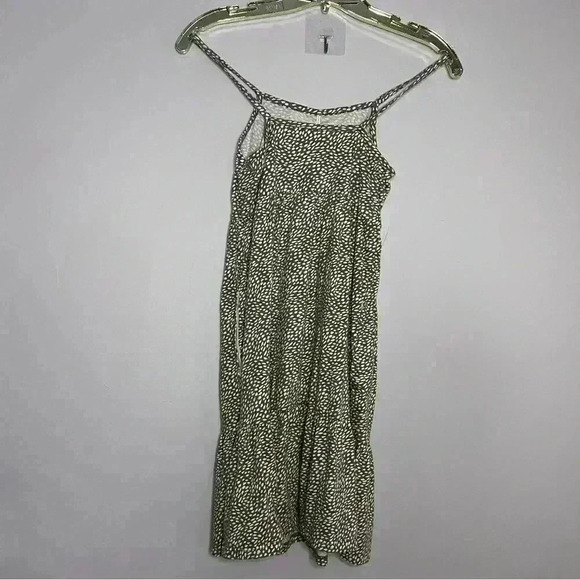 Old Navy Kids Sleeveless Summer Dress, Size 10/12 Grn&Wht Pattern Side Pockets - Picture 5 of 5
